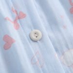 SOYOONLIFE여성 러블리 레이스 라운드넥 파자마세트 순면 거즈 플라워 홈웨어 투피스 봄여름  얇은 긴팔 긴바지 수면복 - 이미지 3